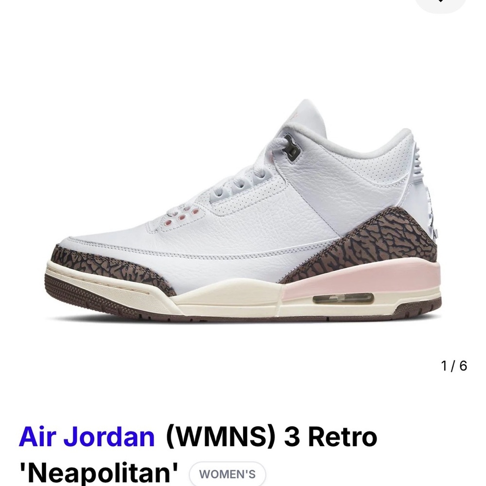Jordan Women's 3 Retro Neapolitan - White and Pink Nike
